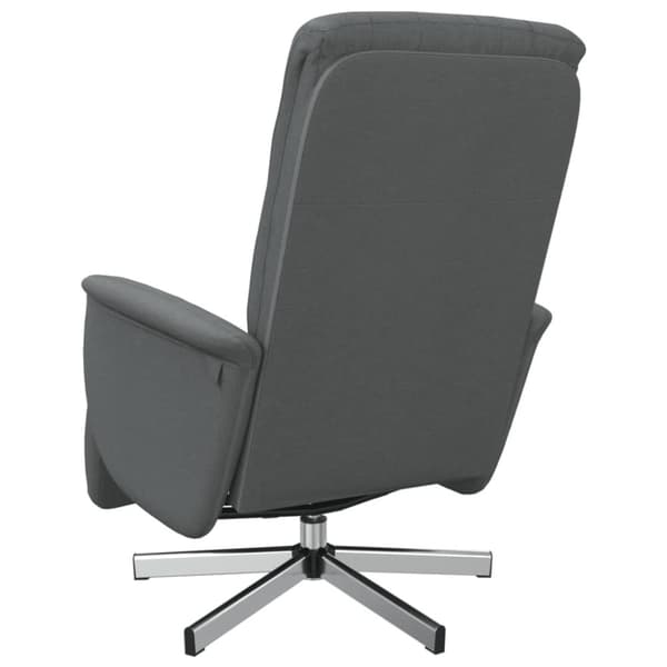 vidaXL Reclinerfåtölj med fotstöd mörkgrå tyg