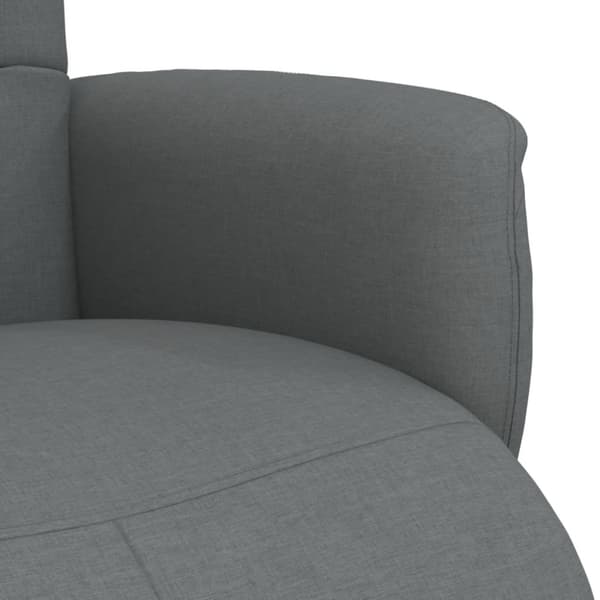 vidaXL Reclinerfåtölj med fotstöd mörkgrå tyg