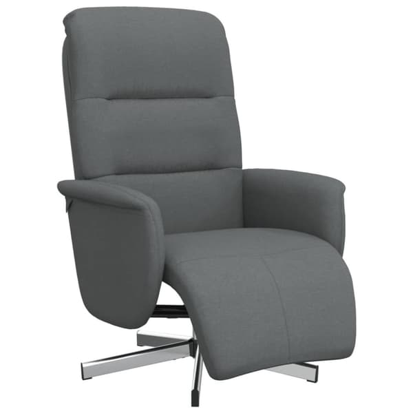 vidaXL Reclinerfåtölj med fotstöd mörkgrå tyg