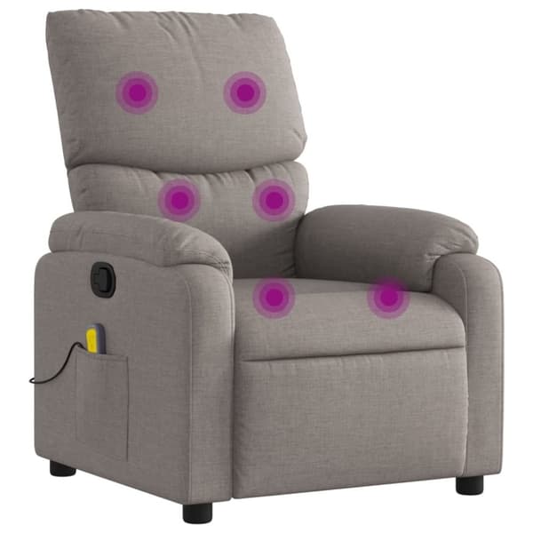 vidaXL Massagefåtölj taupe tyg