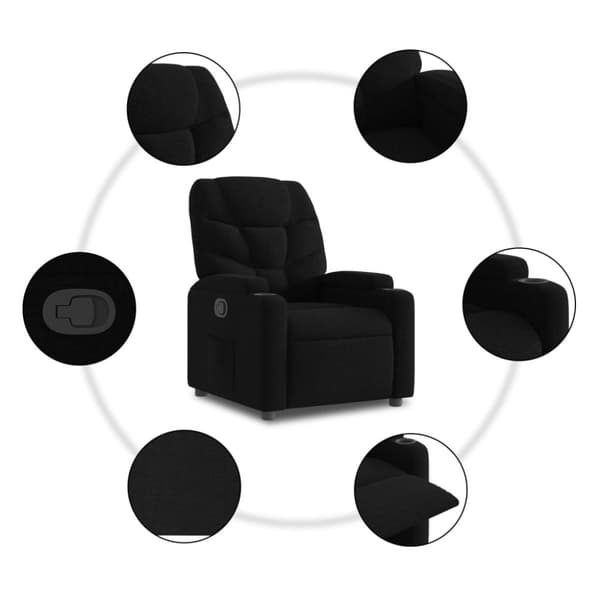 vidaXL Reclinerfåtölj svart tyg