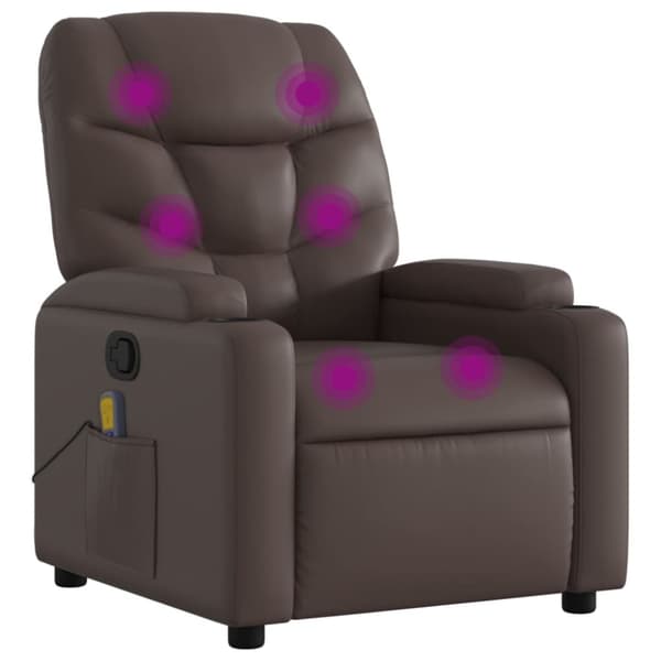 vidaXL Massagefåtölj brun konstläder