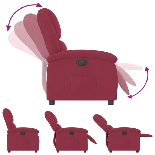 vidaXL Reclinerfåtölj vinröd sammet