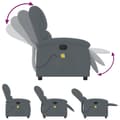 Miniatyrbild 6 av 10: vidaXL Massagefåtölj mörkgrå sammet