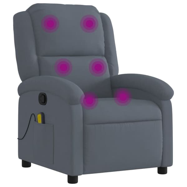 vidaXL Massagefåtölj mörkgrå sammet