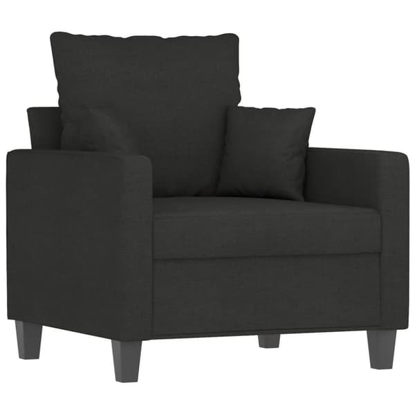 vidaXL sofasæt 4 dele med puder stof sort