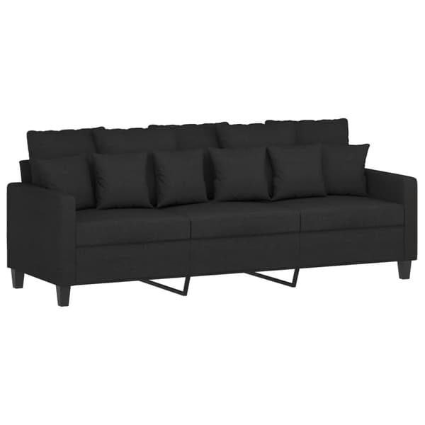 vidaXL sofasæt 4 dele med puder stof sort