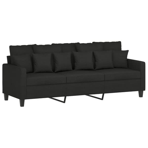 vidaXL sofasæt 3 dele med hynder stof sort
