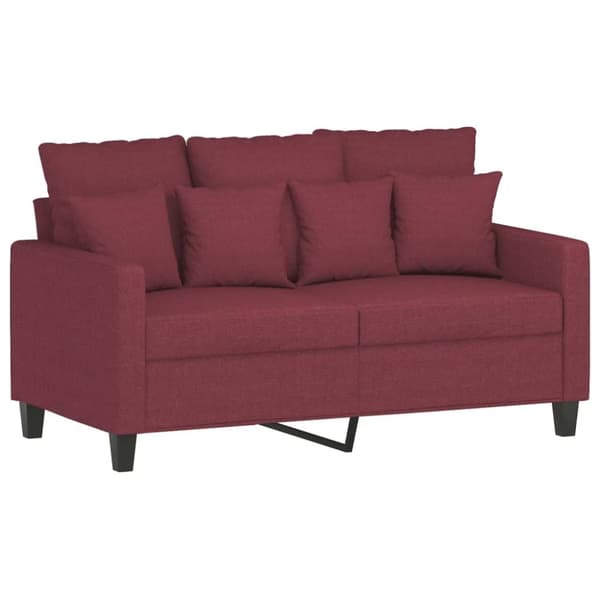 vidaXL sofasæt 3 dele med puder stof vinrød