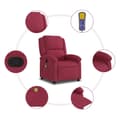 Miniatyrbillede 7 af 9: vidaXL massagestol velour vinrød