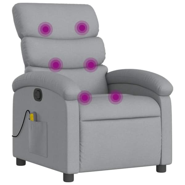 vidaXL massagestol stof lysegrå