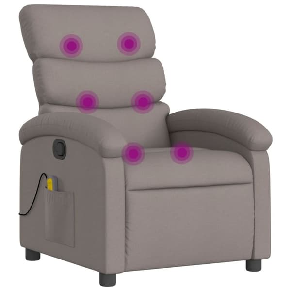 vidaXL massagestol stof gråbrun
