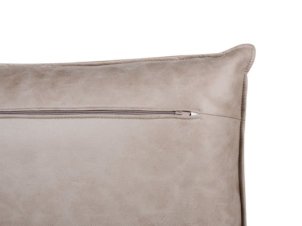 Hjørnesofa Lysebrun Stoff Imitert skinn Metallben Venstrevendt 3-seters Sofa Moderne