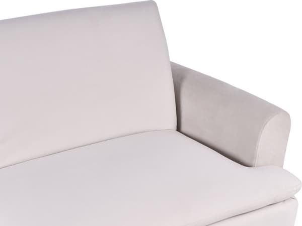Sovesofa Beige fløyelstrekk 3-seters Click Clack Sovefunksjon Gyllene metallbein