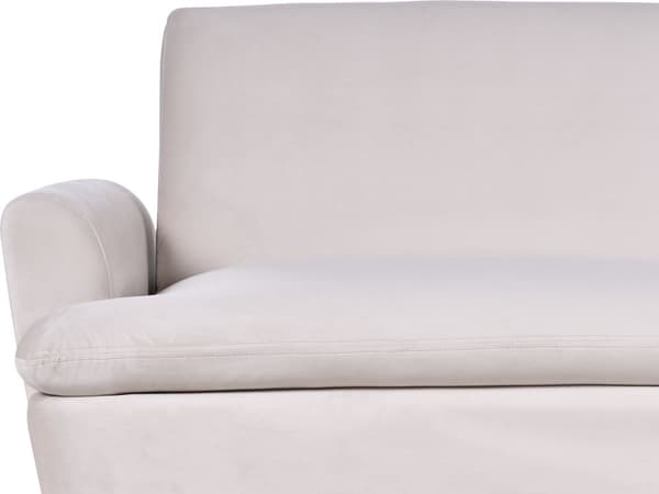 Sovesofa Beige fløyelstrekk 3-seters Click Clack Sovefunksjon Gyllene metallbein