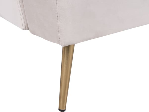Sovesofa Beige fløyelstrekk 3-seters Click Clack Sovefunksjon Gyllene metallbein