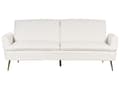 Miniatyrbilde 1 av 11: Sovesofa Off-White Velvet Upholstery 3 Seater Click Clack Sleeping Function Golden Metal Legs