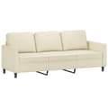 Miniatyrbillede 1 af 8: vidaXL 3-personers sofa 180 cm kunstlæder cremefarvet