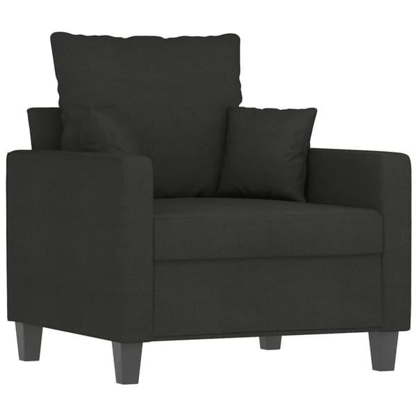 vidaXL sofasæt 3 dele med puder stof sort