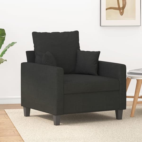 vidaXL lænestol 60 cm stof sort