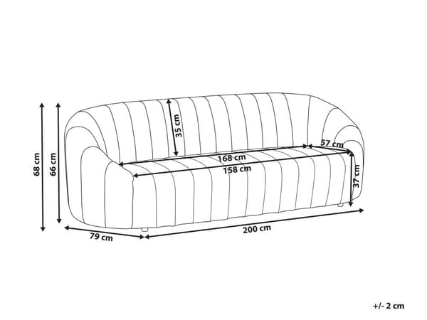 3-seters sofa i mørkegrønn fløyel med moderne retrodesign Tuftede seter Lav rygg