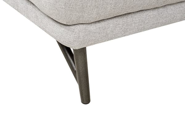 Hjørnesofa i lysegrått lin med 3 seter Designer myk, klassisk L-formet sofa med sjeselong til stuen Sofa i stoff av høy kvalitet