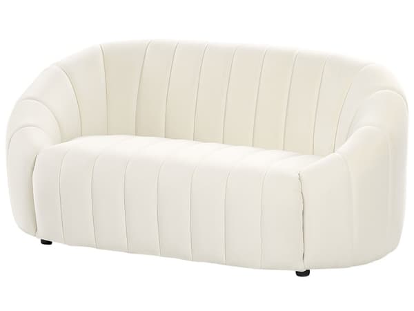 2-seters sofa elskovssofa Off-White fløyel Moderne retrodesign Tuftede seter Lav rygg