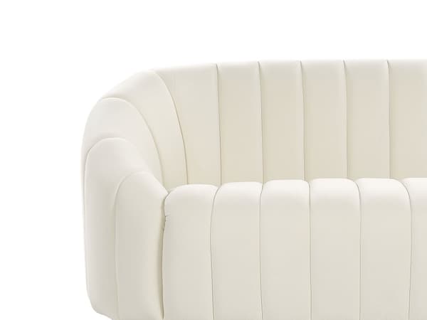 2-seters sofa elskovssofa Off-White fløyel Moderne retrodesign Tuftede seter Lav rygg