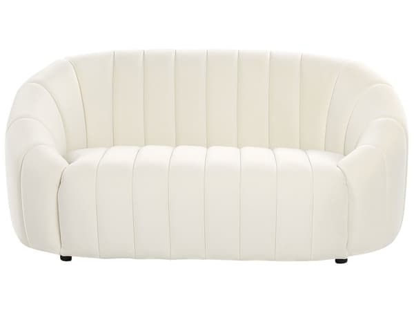 2-seters sofa elskovssofa Off-White fløyel Moderne retrodesign Tuftede seter Lav rygg
