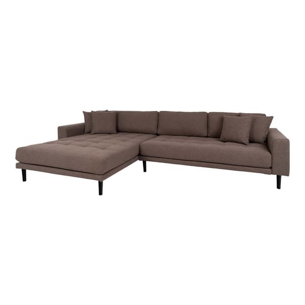 Lido sofa , lenesofa venstrevent med 4 puter brun.