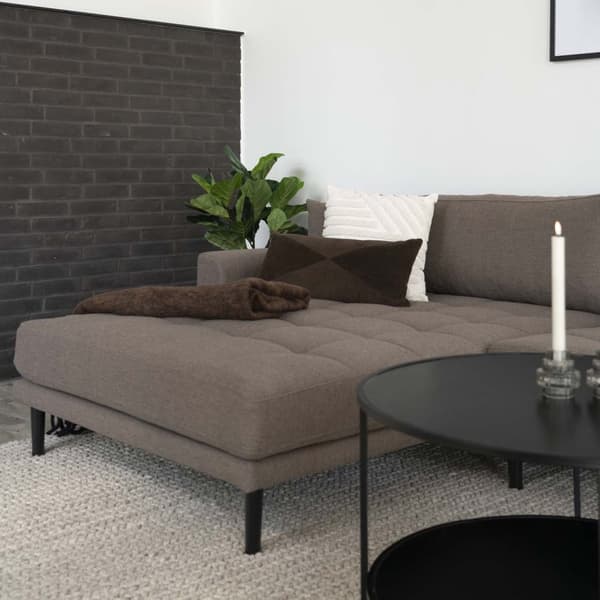 Lido sofa , lenesofa venstrevent med 4 puter brun.