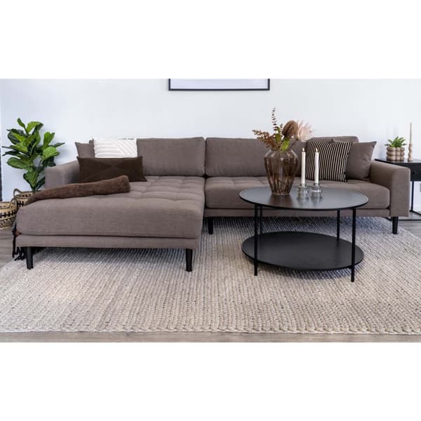 Lido sofa , lenesofa venstrevent med 4 puter brun.