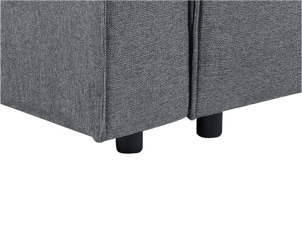 Venstrehånds hjørnesofa Mørkegrått stoff polyester polstret 3-seters L-formet seng med puter Sovefunksjon Moderne stil stue