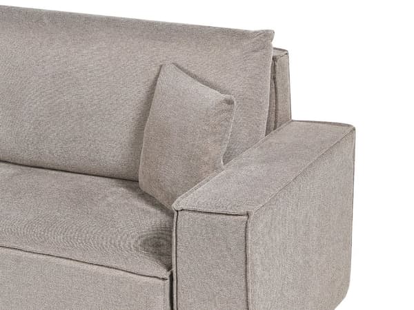 Høyrehånds hjørnesofa Taupe stoff polyester polstret 3-seters L-formet seng med puter Sovefunksjon Moderne Stil Stue