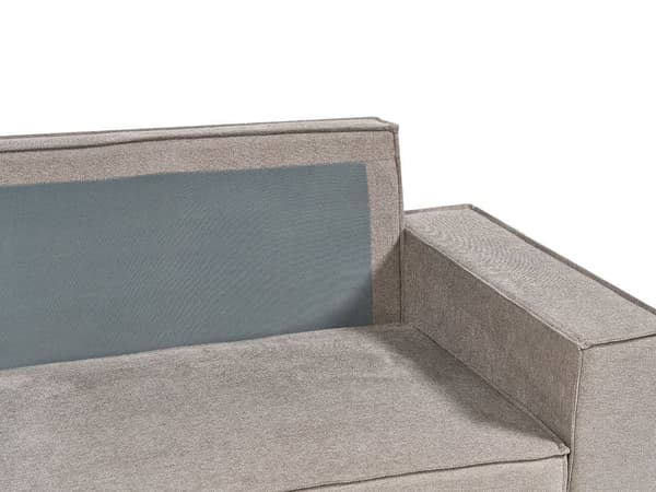 Høyrehånds hjørnesofa Taupe stoff polyester polstret 3-seters L-formet seng med puter Sovefunksjon Moderne Stil Stue