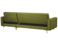 Miniatyrbillede 9 af 11: Hjørnesofa med Chaiselong Grøn Velour 4 Personers Sovesofa Open End Moderne Fodskammel Tuftet Sofa med Sovefunktion til Stue Indretning