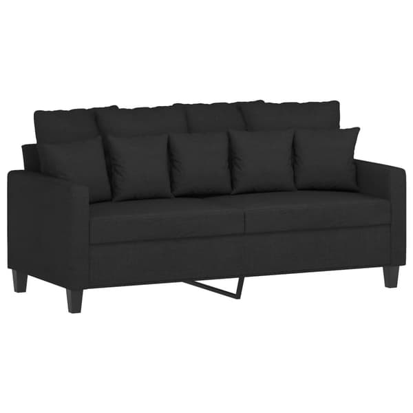 vidaXL sofasæt 2 dele med hynder stof sort