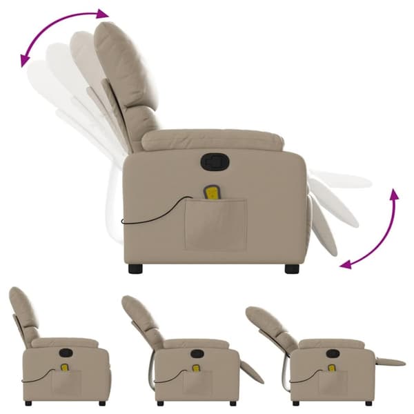 vidaXL Massagefåtölj cappuccino konstläder
