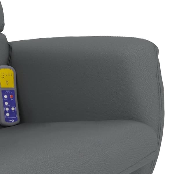 vidaXL Massagefåtölj med fotpall grå konstläder