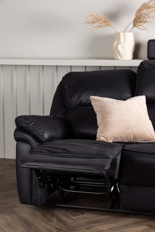 Saranda sofa 3 seter, elektrisk recliner med fotstøtte svart.