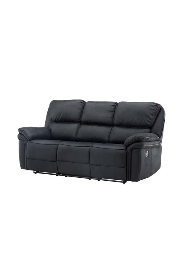 Saranda sofa 3 seter, elektrisk recliner med fotstøtte svart.