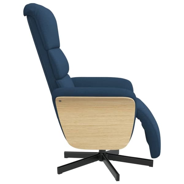 vidaXL Reclinerfåtölj med fotstöd blå tyg