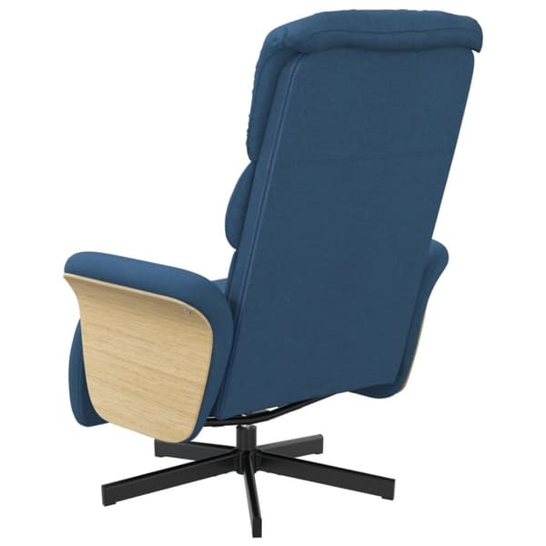 vidaXL Reclinerfåtölj med fotstöd blå tyg