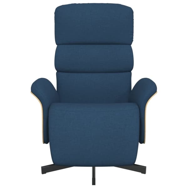 vidaXL Reclinerfåtölj med fotstöd blå tyg