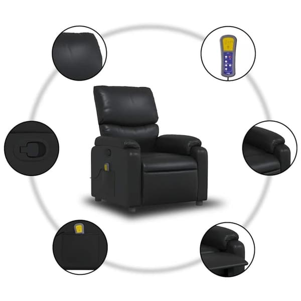 vidaXL massagestol kunstlæder sort