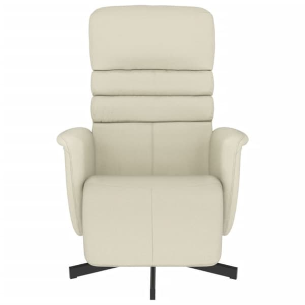 vidaXL Reclinerfåtölj med fotstöd gräddvit konstläder