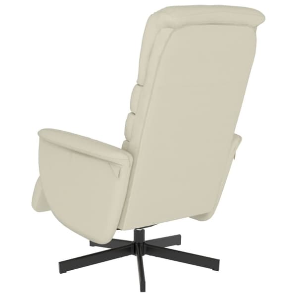 vidaXL Reclinerfåtölj med fotstöd gräddvit konstläder