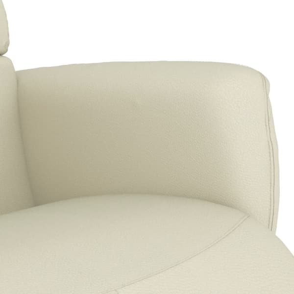 vidaXL Reclinerfåtölj med fotstöd gräddvit konstläder