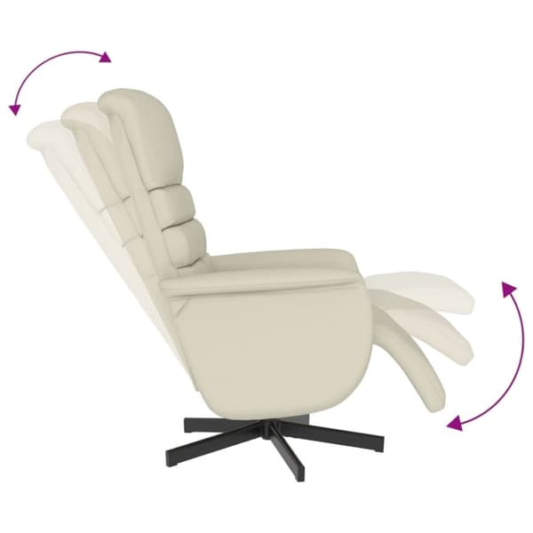 vidaXL Reclinerfåtölj med fotstöd gräddvit konstläder
