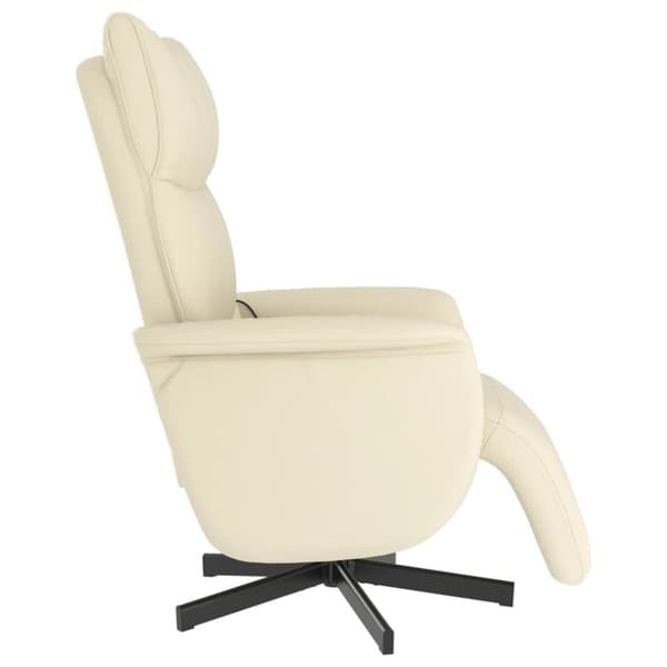 vidaXL Massagefåtölj med fotpall gräddvit konstläder